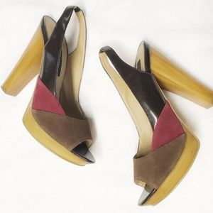 Steve Madden L-Zag open toe wedge sandals 7.5